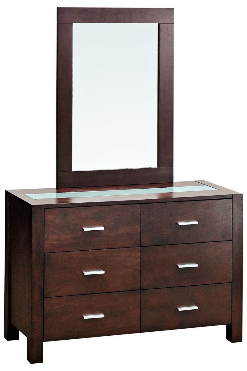Hollywood Cappuccino 2-Piece Dresser and Mirror Set