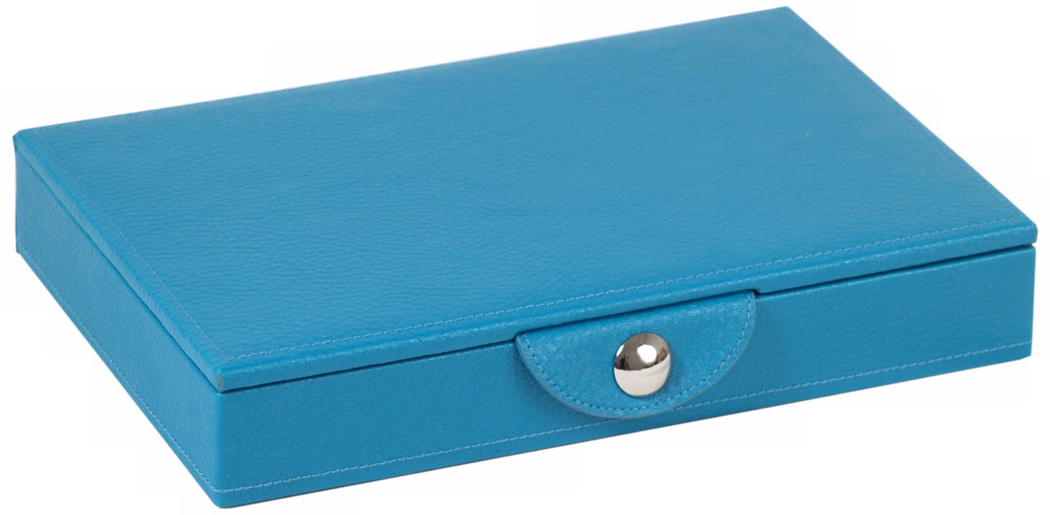 Stackable™ Small Turquoise Rectangular Tray with Lid