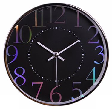Decomates Metallic Shimmer 7 3/4" Wide Black Wall Clock