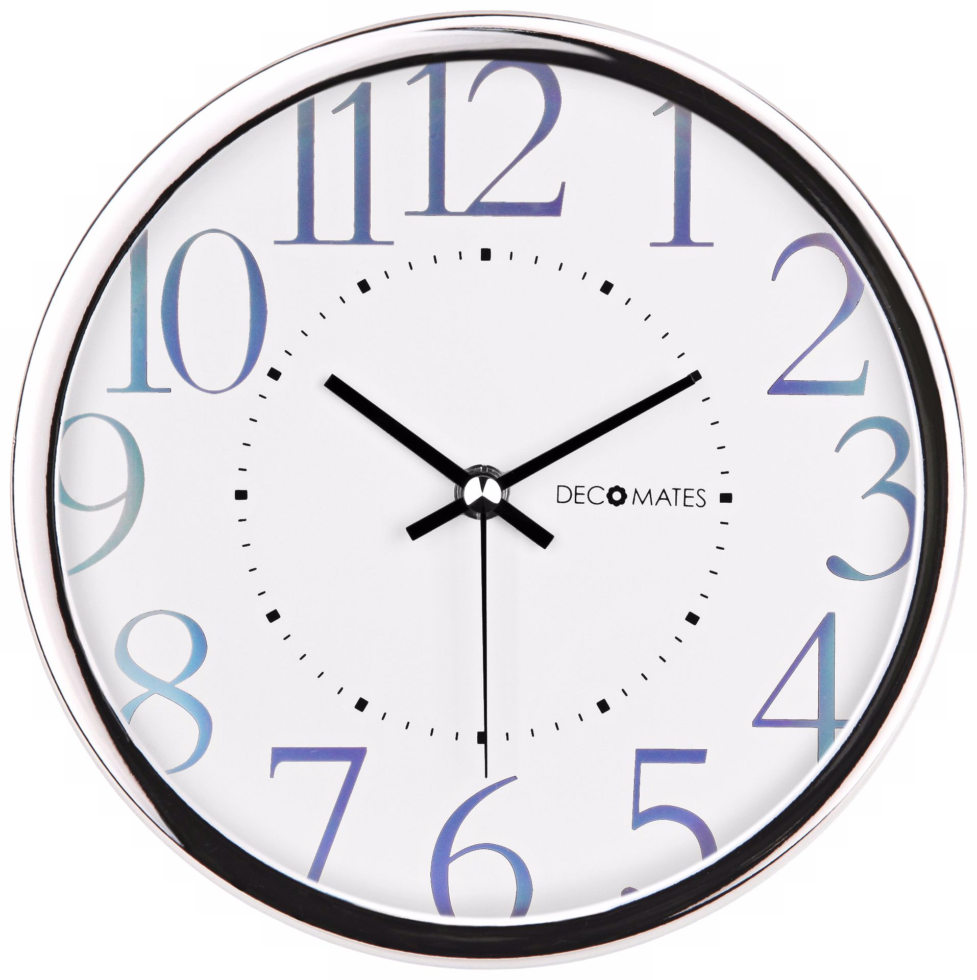Decomates Metallic Shimmer 7 3/4" Wide White Wall Clock
