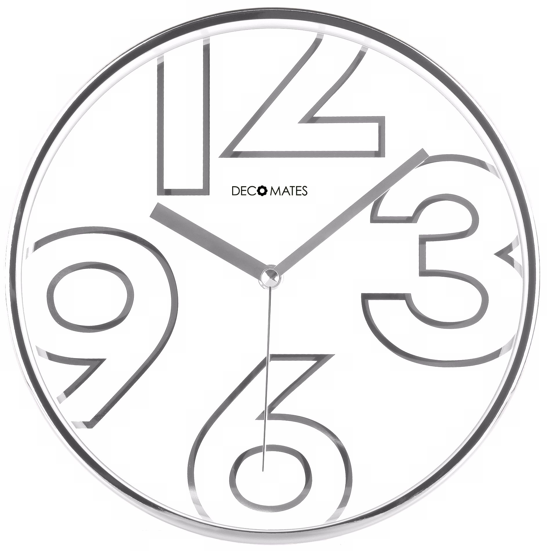 Decomates Chic Shimmer White 9 3/4" Wide Silent Wall Clock