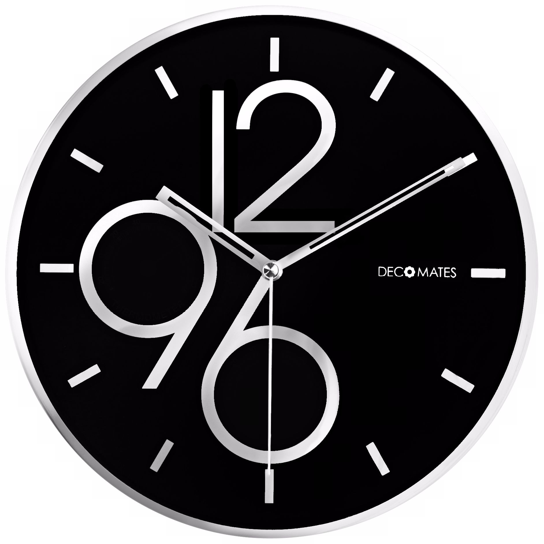 Decomates Sharp Black Shimmer 9 3/4" Wide Silent Wall Clock