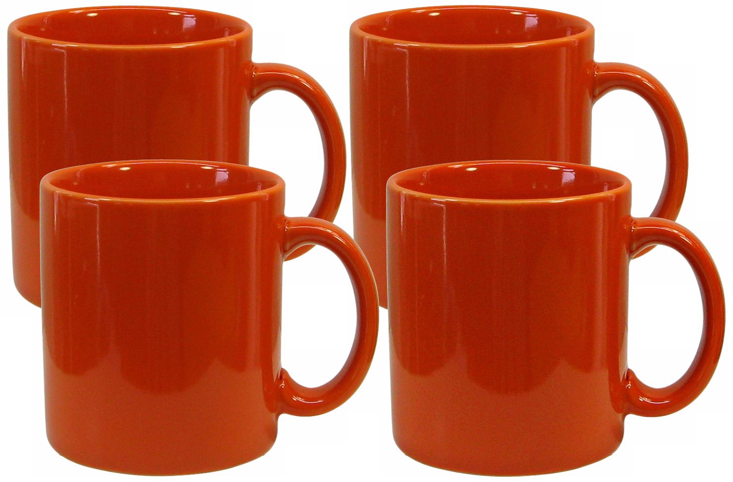 Set of 4 Fun Factory Orange Mugs