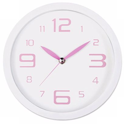 Decomates Pink Peppermint 8 1/4" Wide Silent Wall Clock