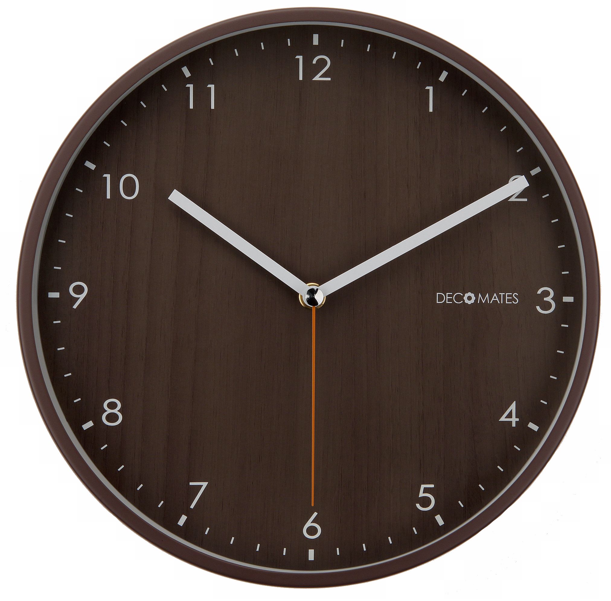 Decomates Wood Tone 9 3/4" Wide Silent Wall Clock