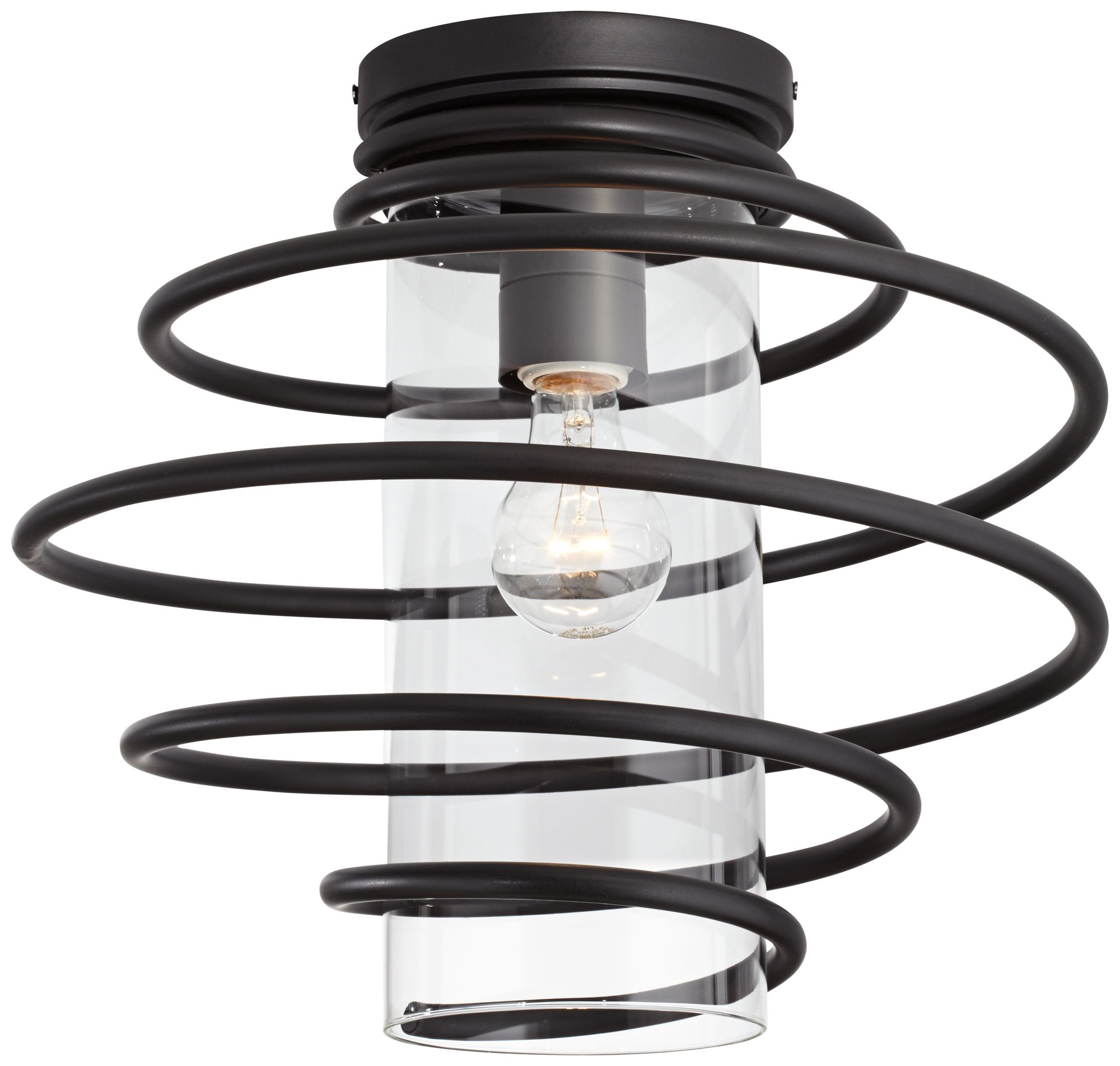 Vansbro Collection 13" Wide Black Ceiling Light