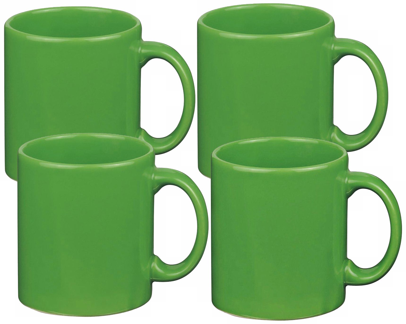 Set of 4 Fun Factory Green Apple Mugs