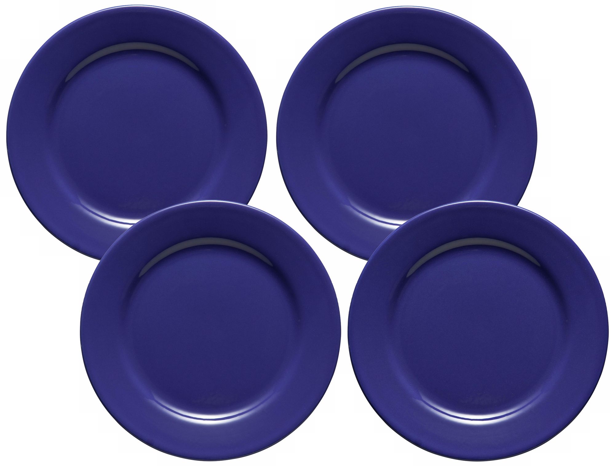 Set of 4 Fun Factory Royal Blue Dinner Plates