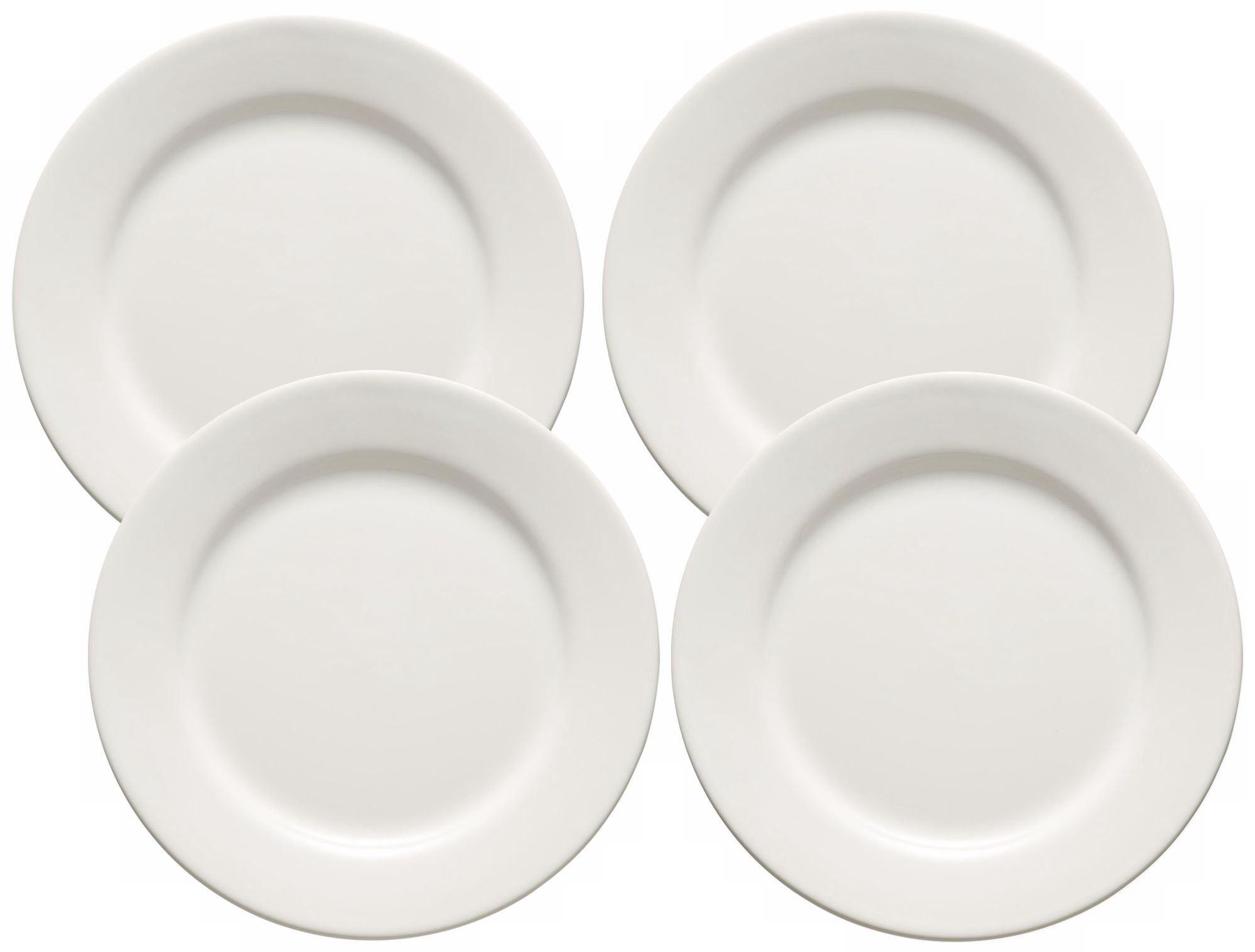Set of 4 Fun Factory White Dinner Plates