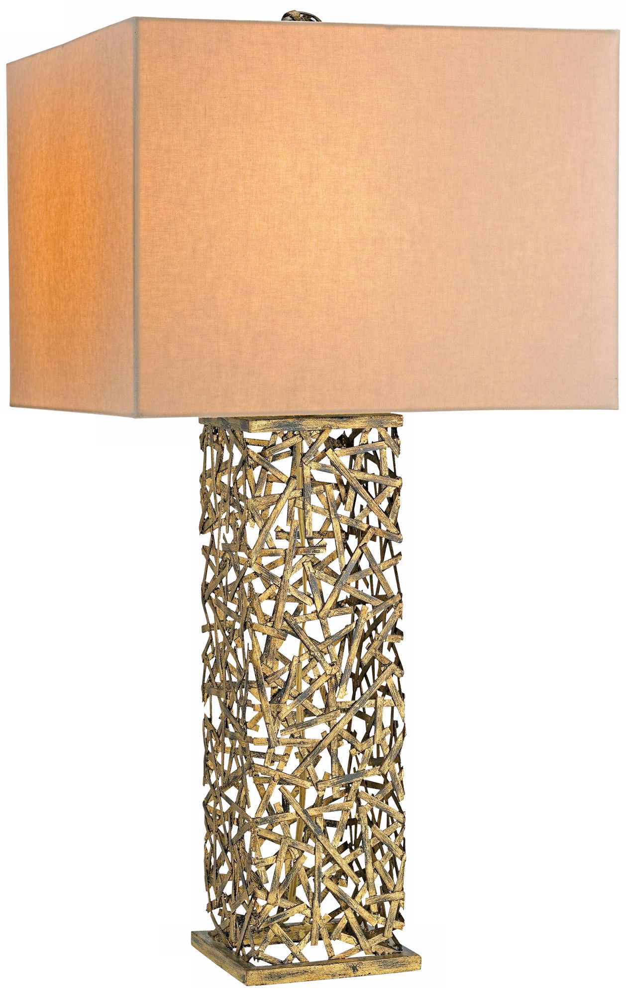 Currey and Company Confetti Antique Gold Leaf Table Lamp
