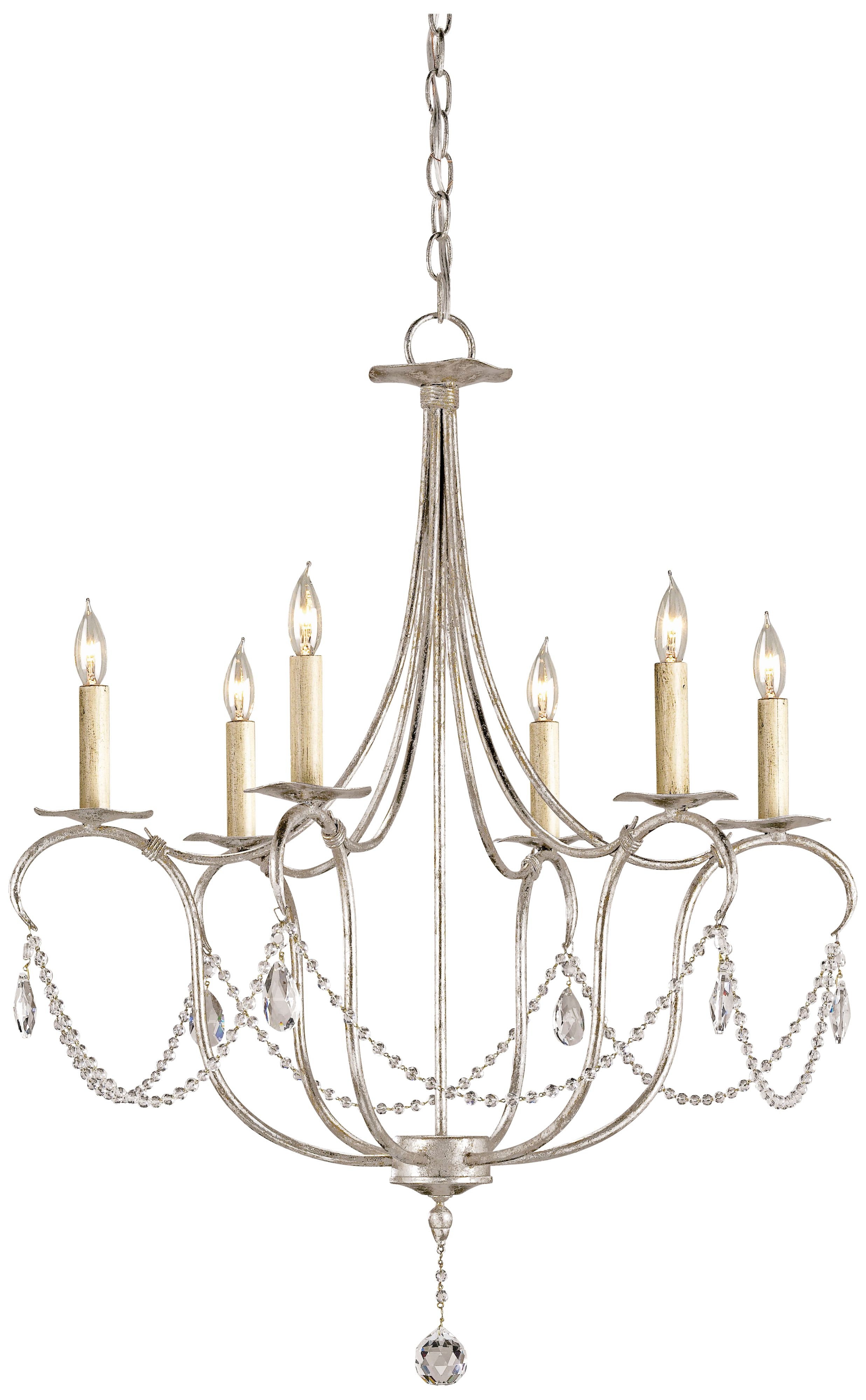 Currey and Company Crystal 6-Light 27" Wide Chandelier