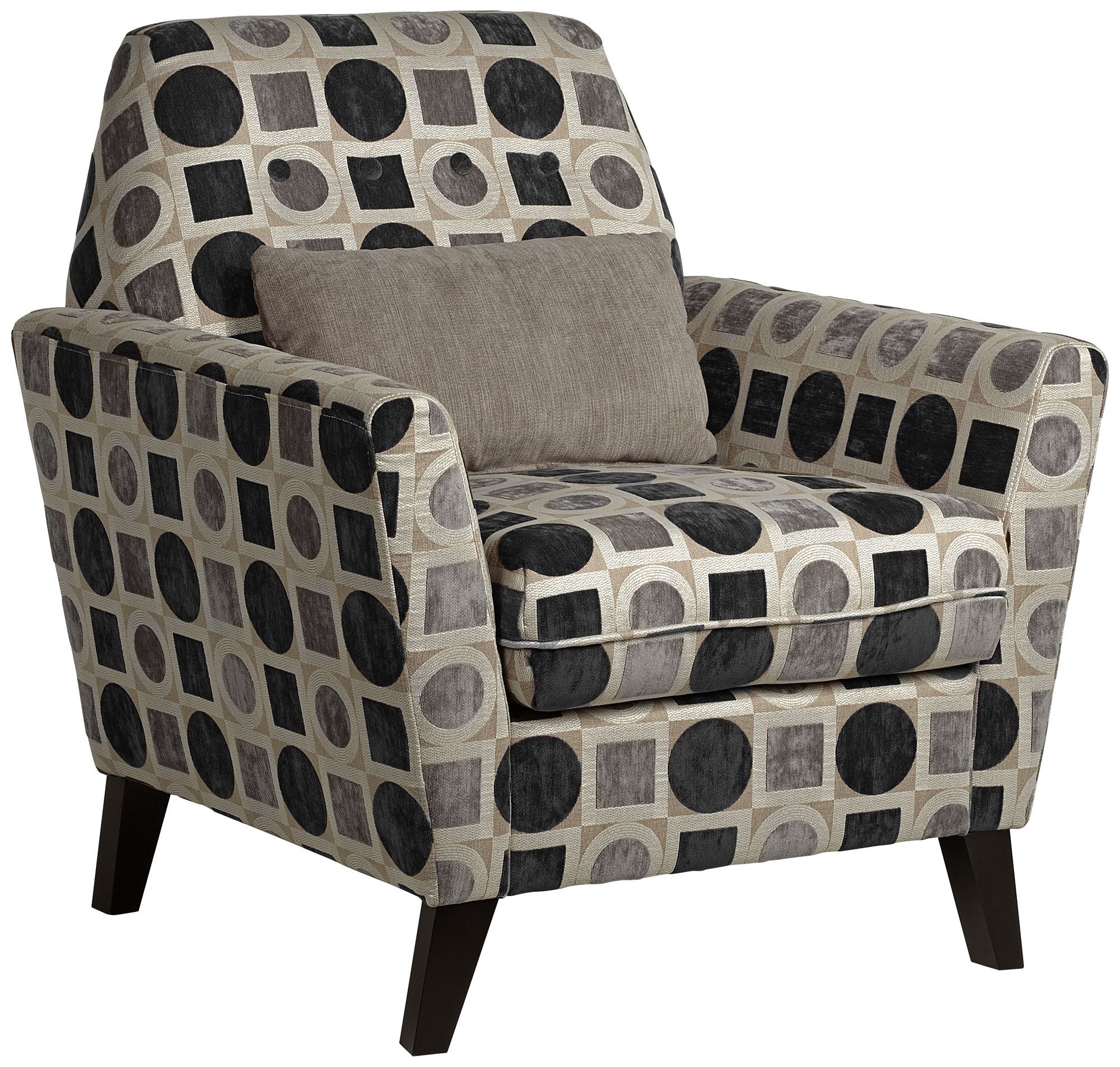 Roger Gray Geometric Armchair with Pillow