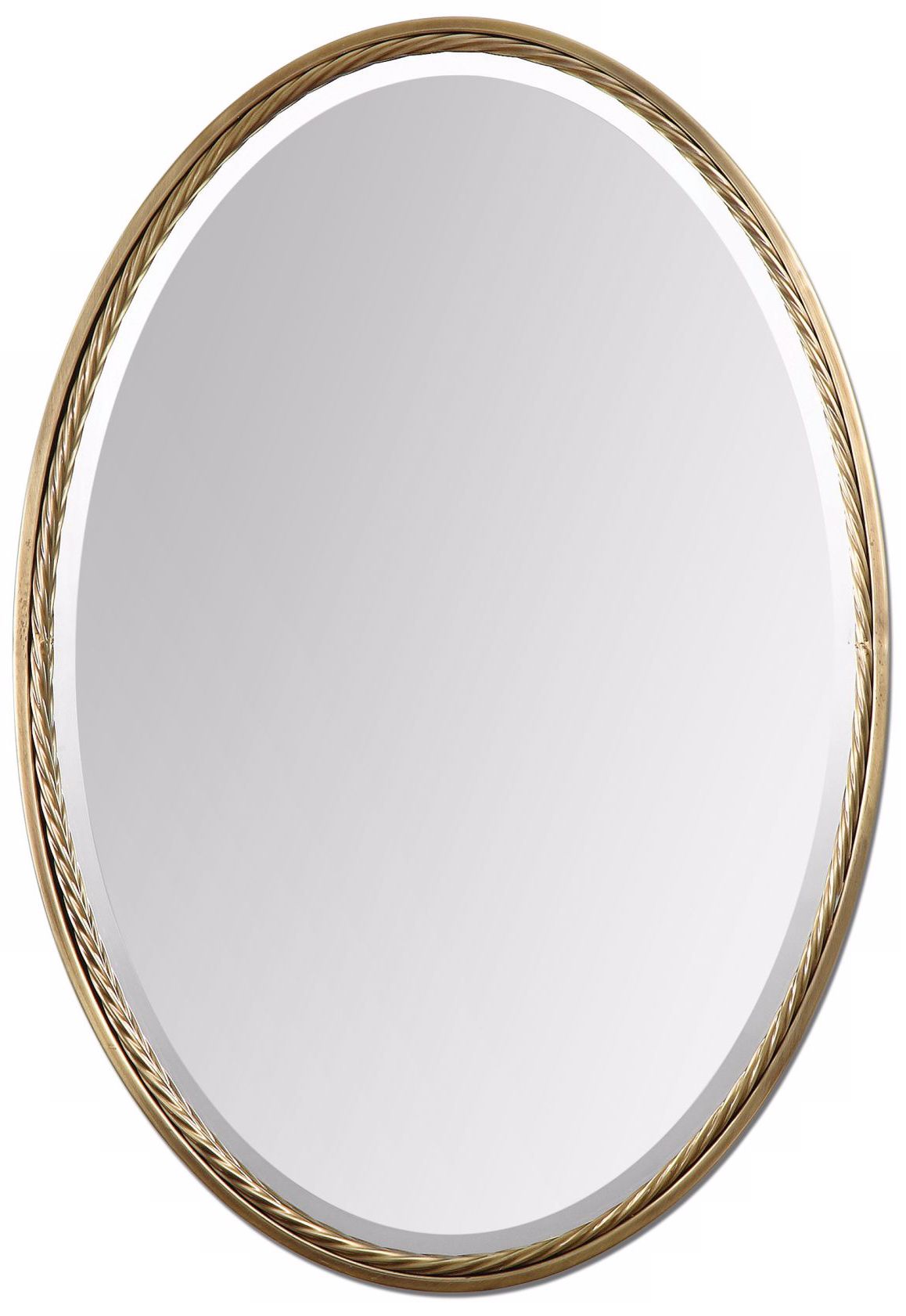Uttermost Casalina 32" High Brass Oval Wall Mirror