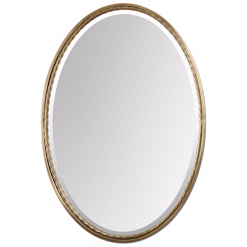 Uttermost Casalina 32" High Brass Oval Wall Mirror   #Y1428