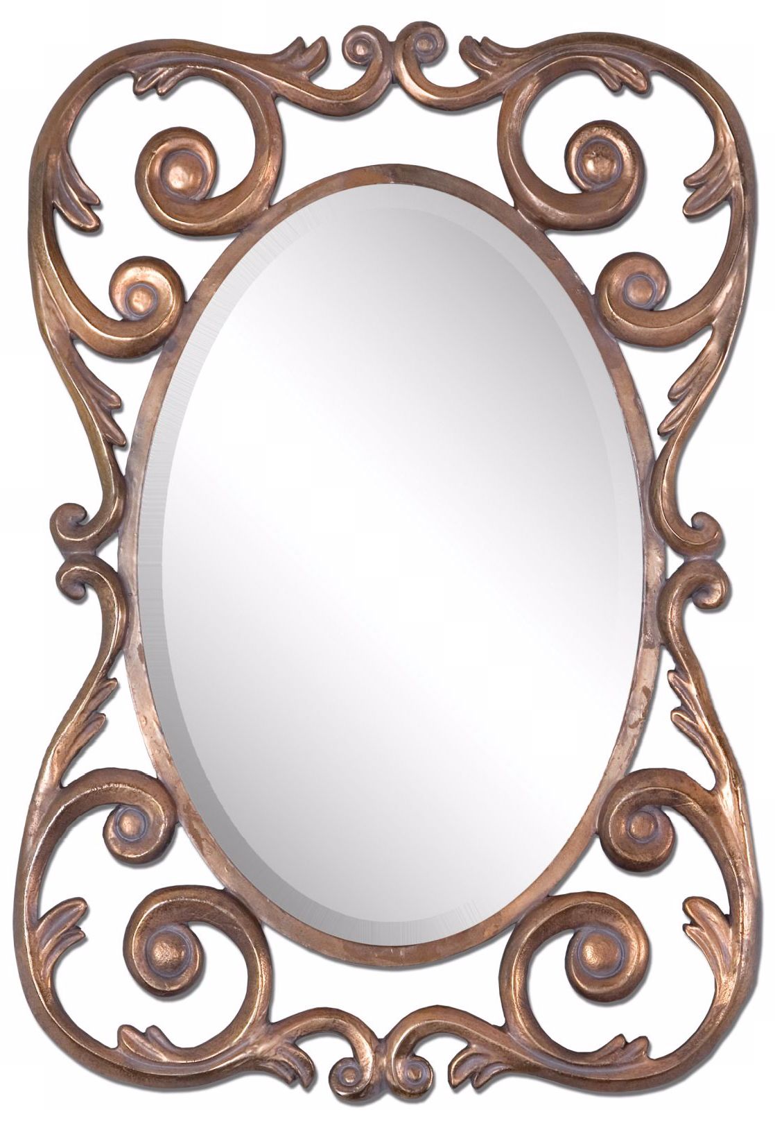 Uttermost Vaccara 40" High Antique Gold Wall Mirror