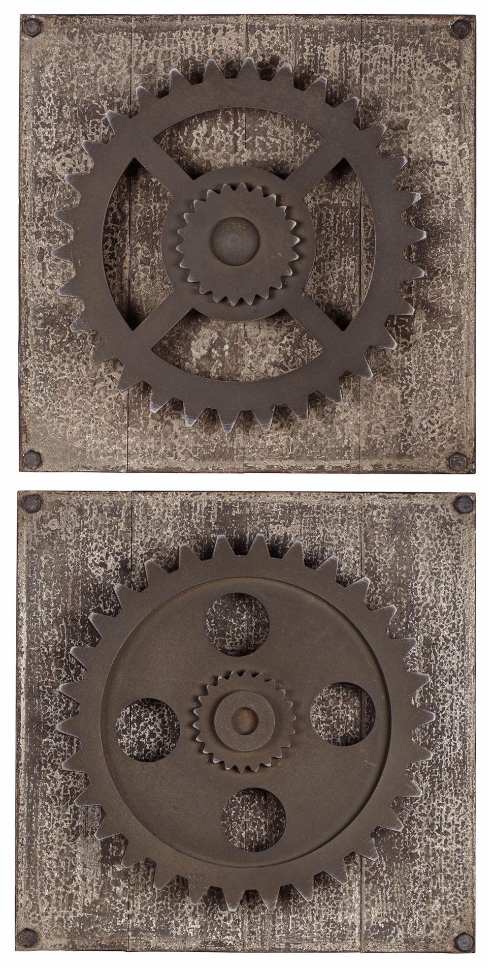 Uttermost Set of 2 Rustic Gears 17" Square Wall Art