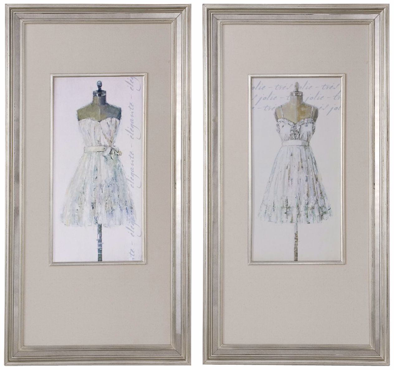 Uttermost Set of 2 Elegante/Tres Jolie 46"H Wall Art Prints