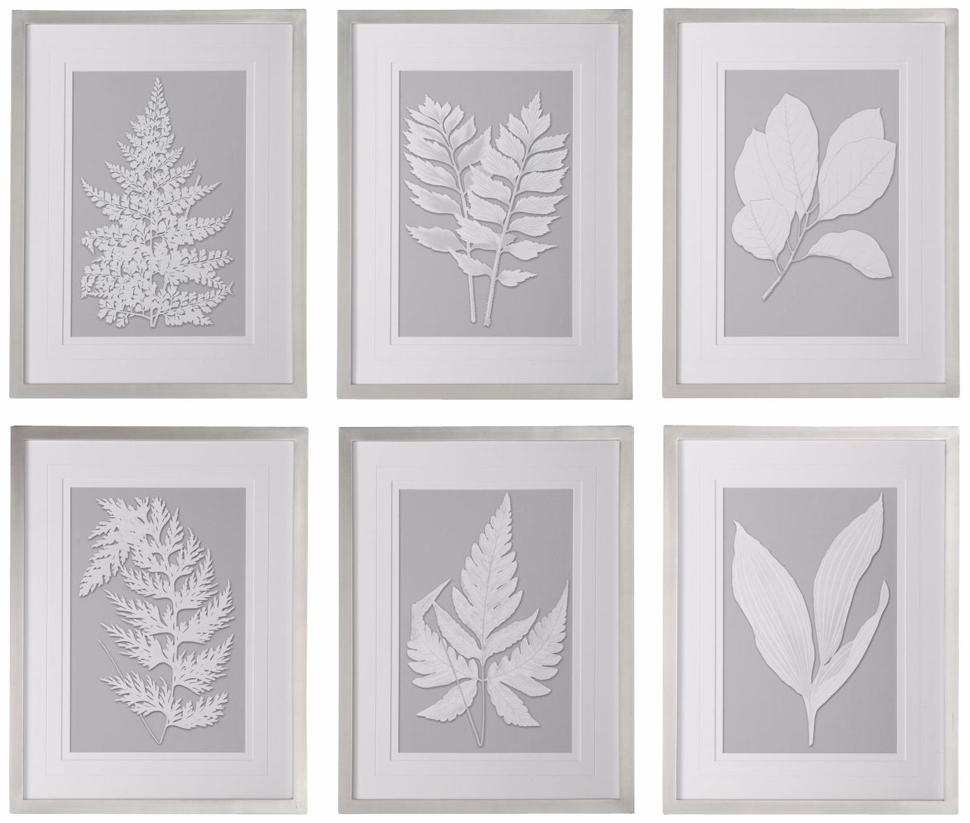 Uttermost Set of 6 Moonlight Ferns 26"H Wall Art Prints