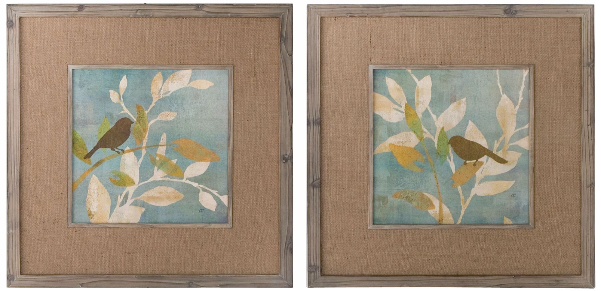 Uttermost Set of 2 Turquoise Bird 32"W Wall Art Prints