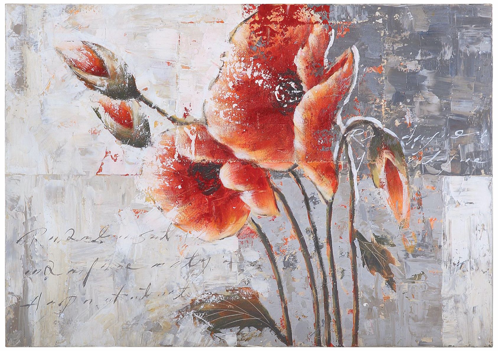 Uttermost Poetic Flowers 39" Wide Hand-Painted Wall Art