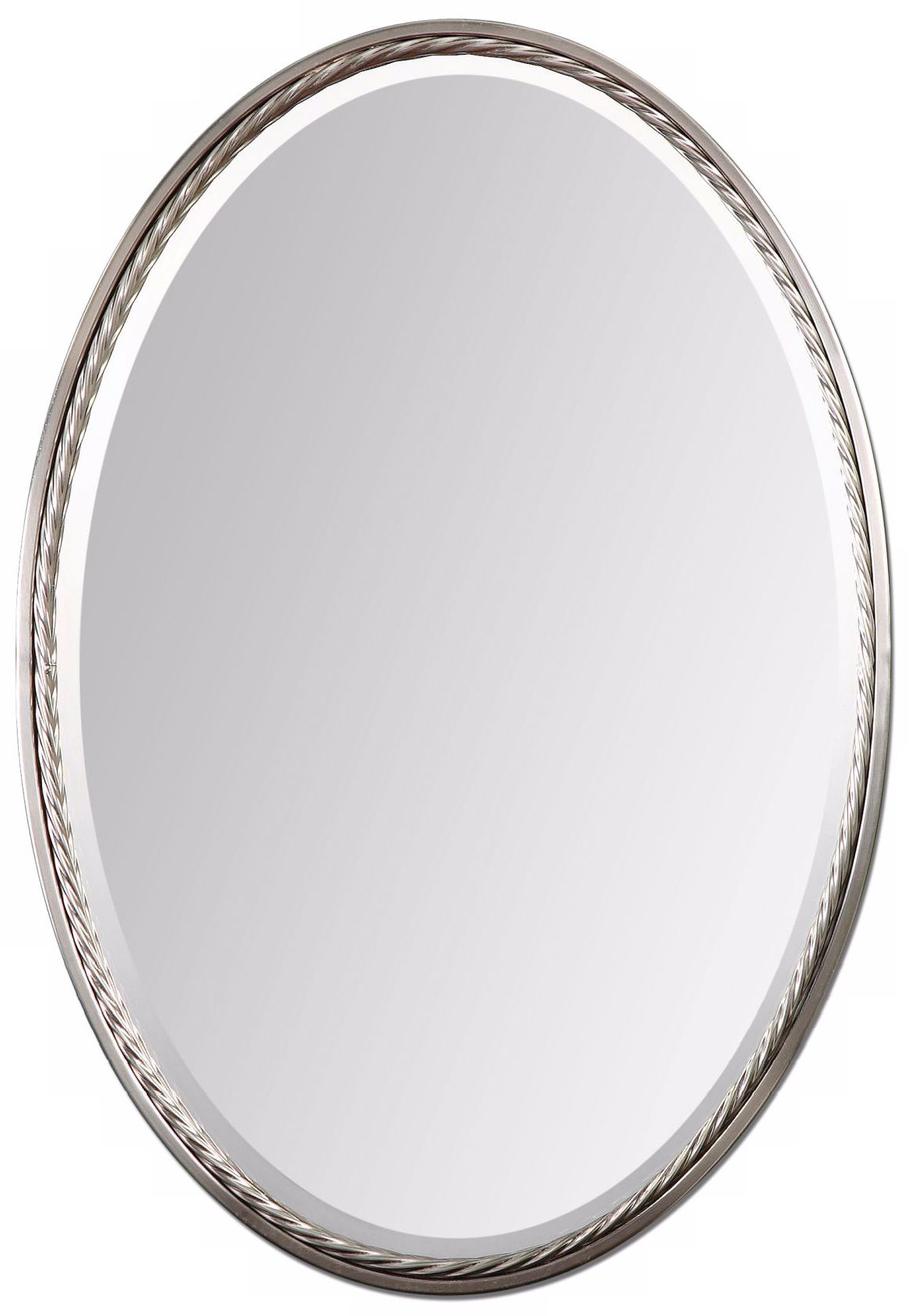 Uttermost Casalina 32" High Nickel Oval Wall Mirror