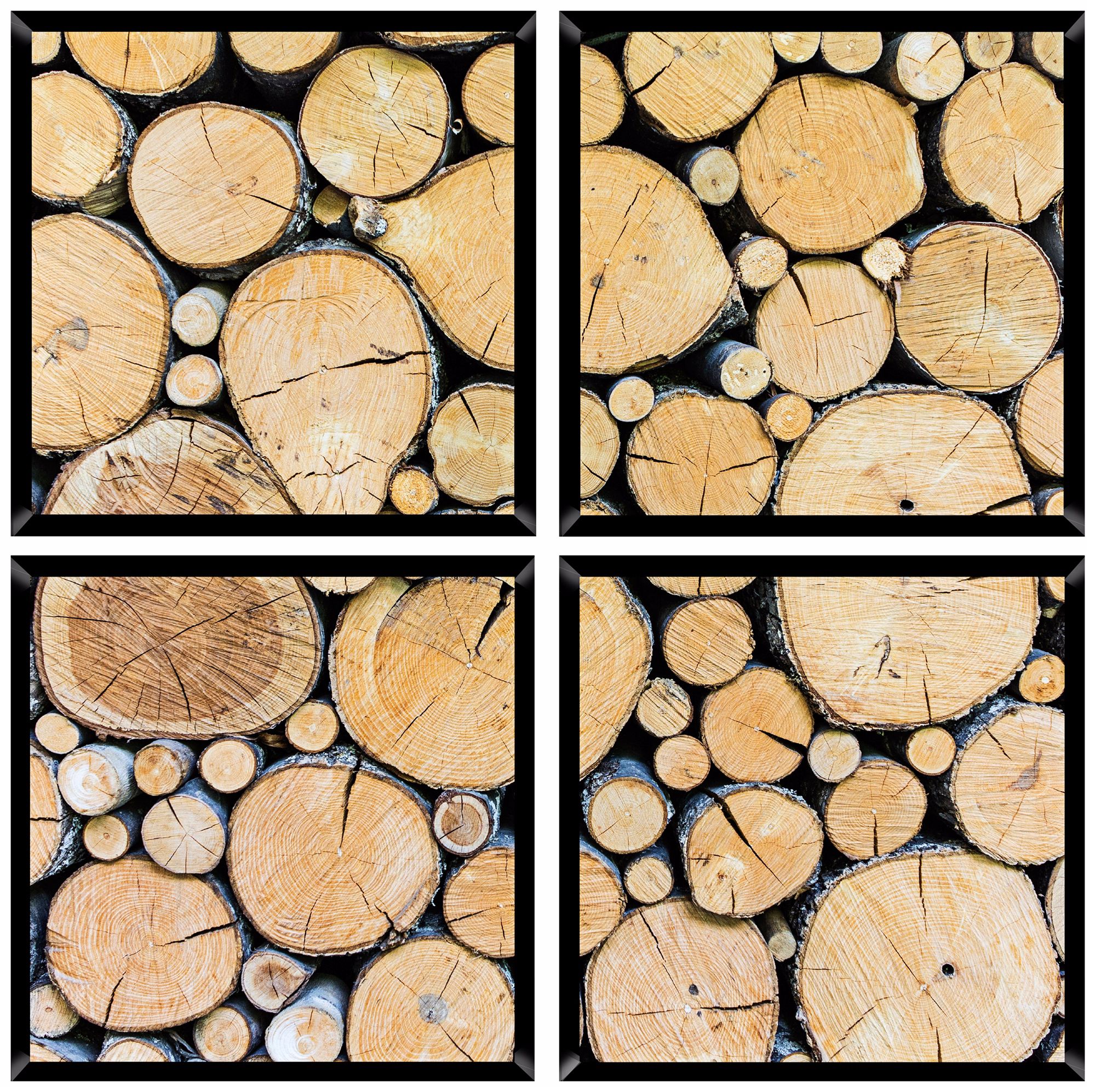 Wood Quadriptych Set of 4 Photo Wall Art Prints