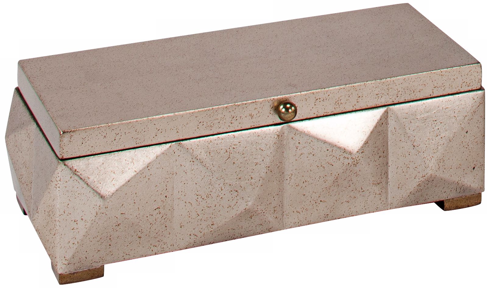 Antique Silver Faceted Wooden Box