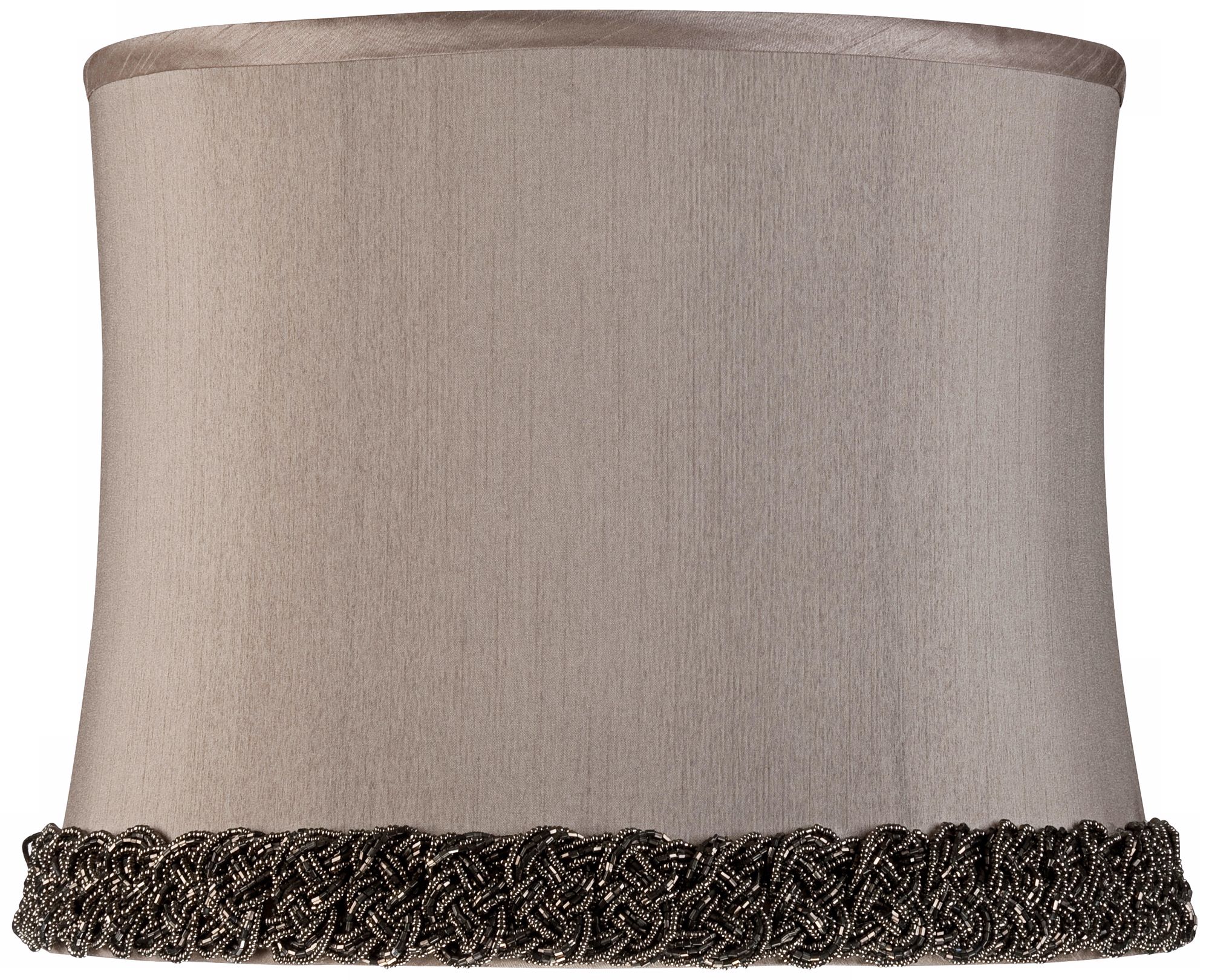 Morell Silver Drum Shade With Braided Trim 13x14x11 (Spider)