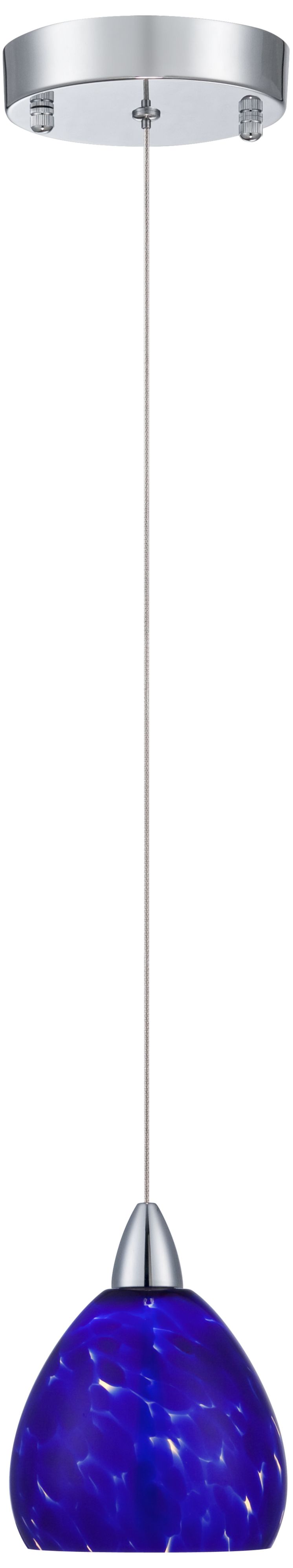 Possini Euro Meriden Blue Art Glass LED Mini Pendant Light