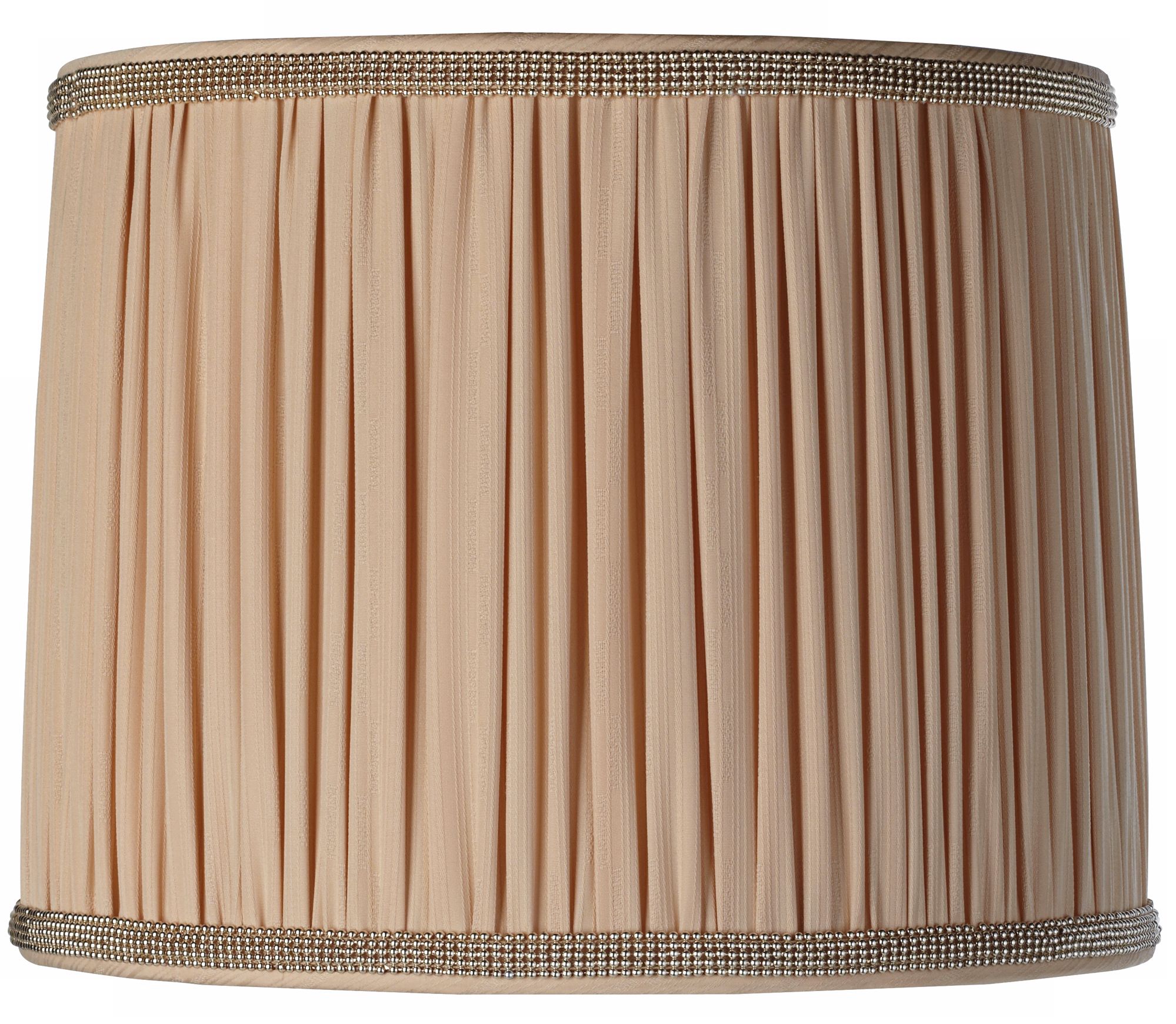 Pleated Peach Drum Lamp Shade 13x14x11 (Spider)