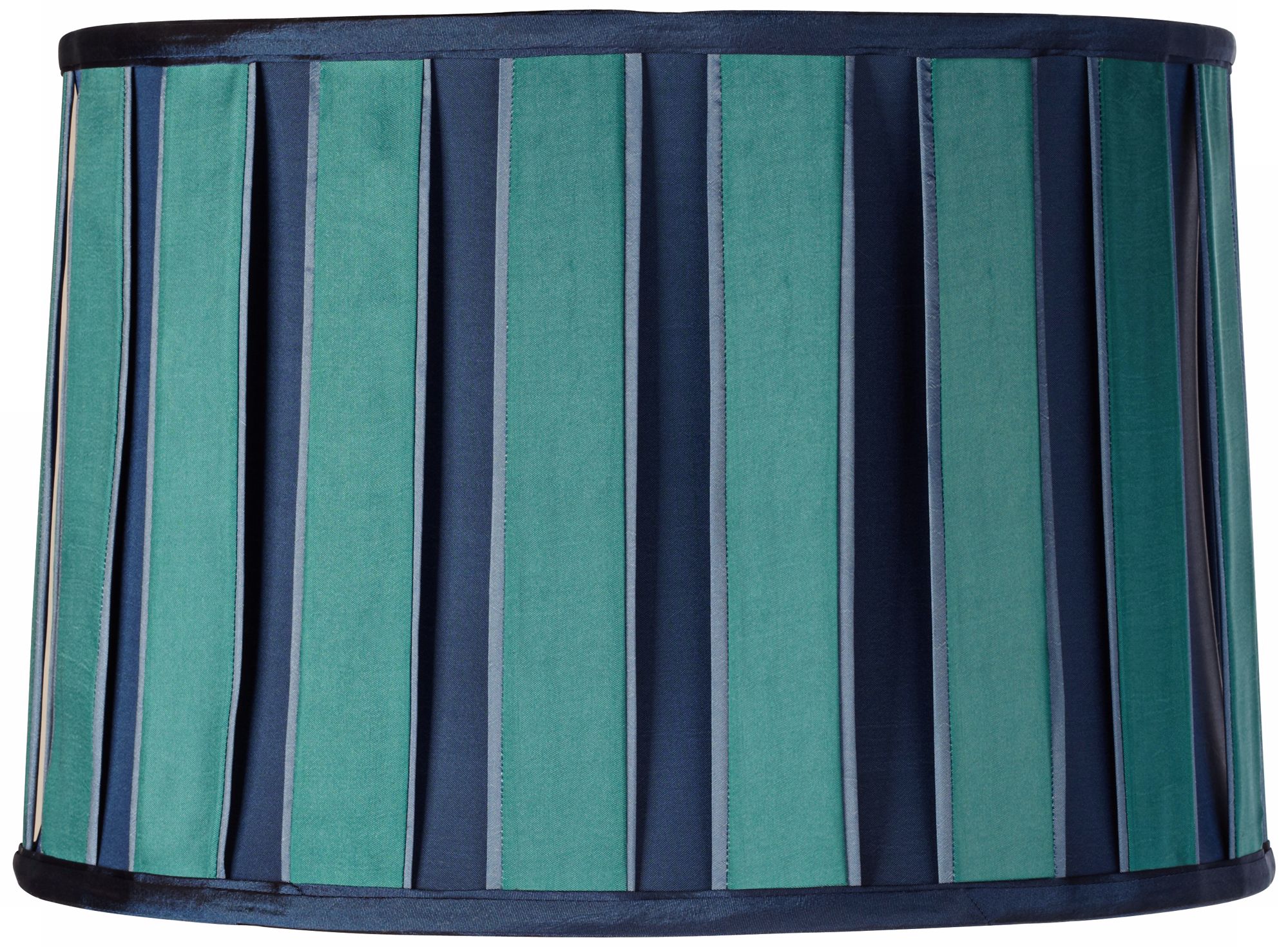 Blue and Green Block Drum Shade 13x14x9.5 (Spider)