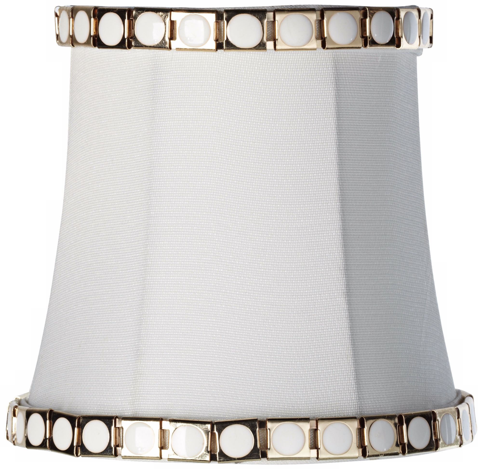 White and Gold Metal Lamp Shade 4x5x5 (Clip-On)