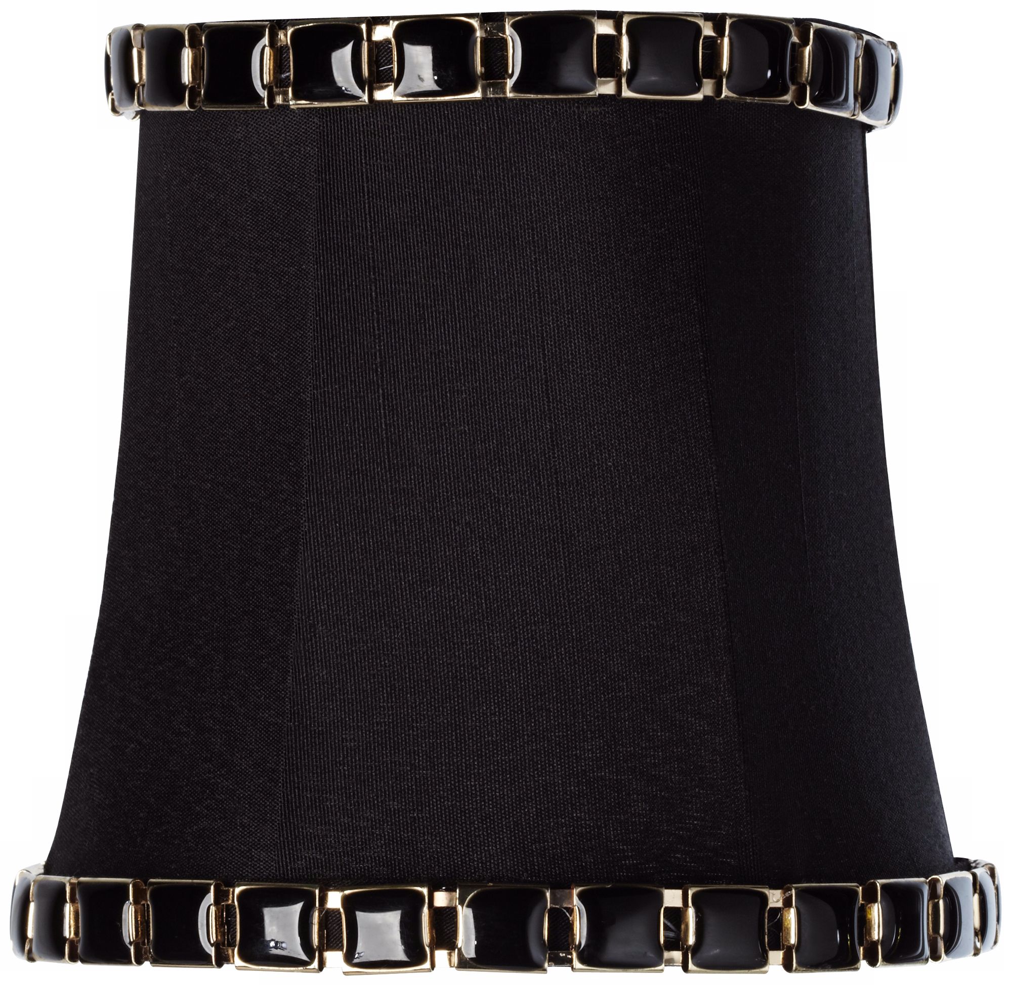 Black Gold Metal Trim Drum Shade 4x5x5 (Clip-On)