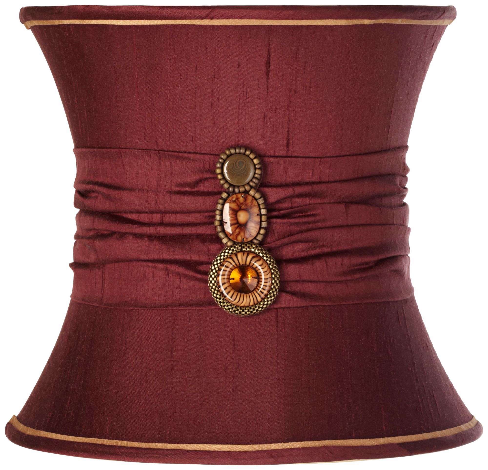 Silk Maroon Red Broach Bell Shade 11x12x9.5 (Spider)