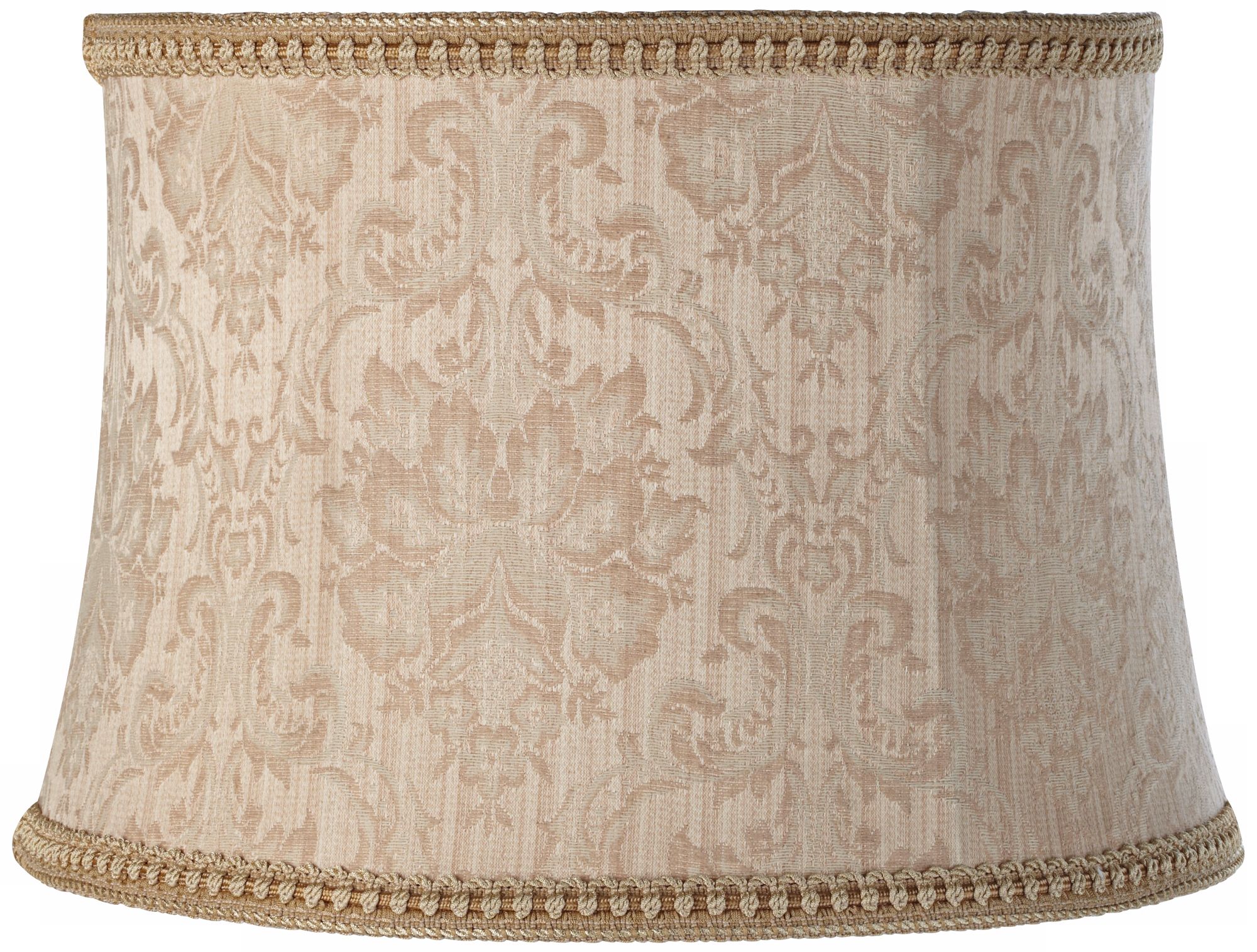 Latte Brocade Floral Drum Shade 13x15x10.5 (Spider)