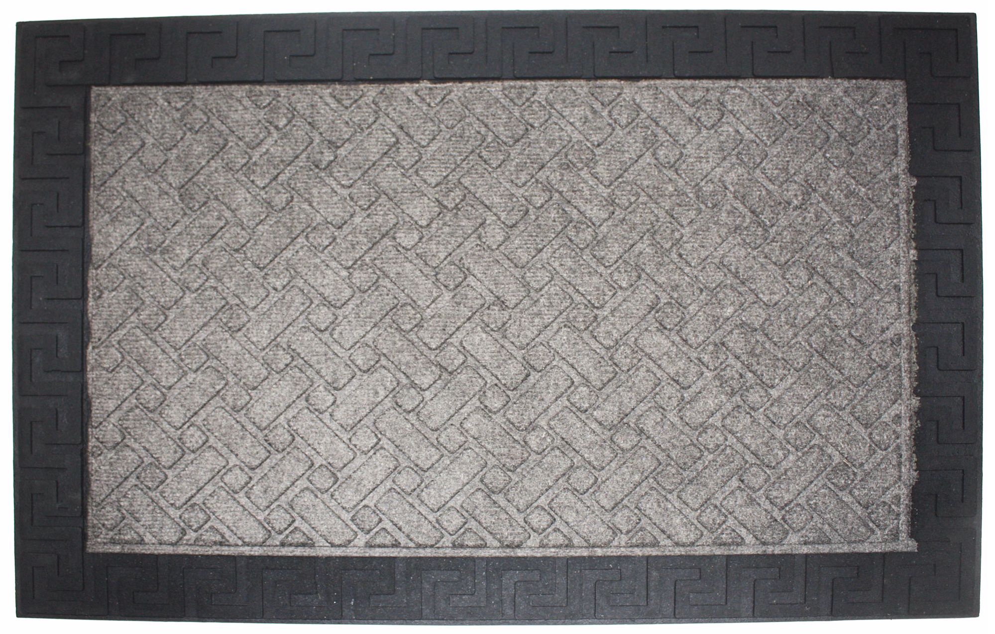 Duradeluxe Greek Key 2'x3' Charcoal Door Mat