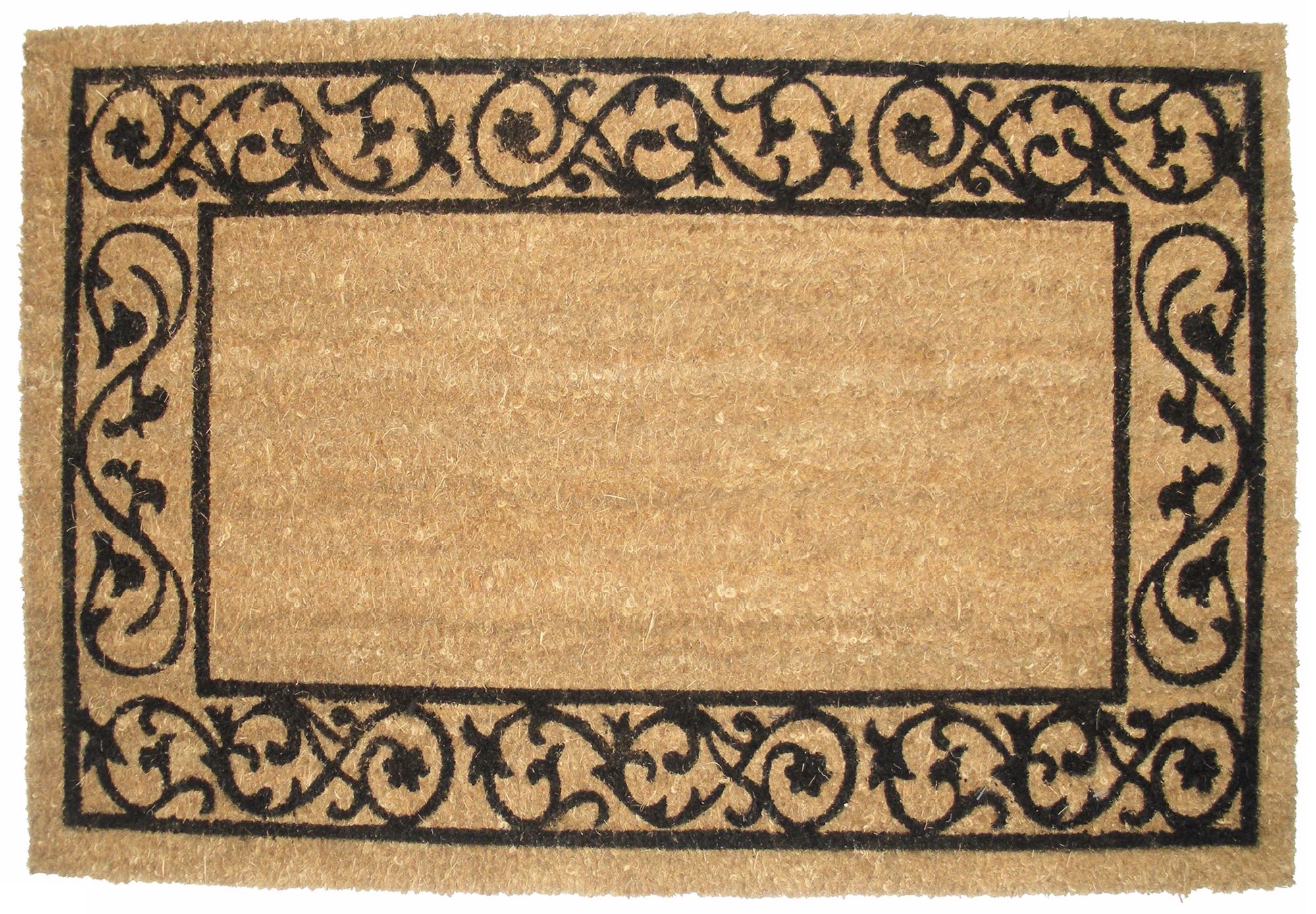 Wrought Iron Border 19.5"x29.5" Coir Door Mat