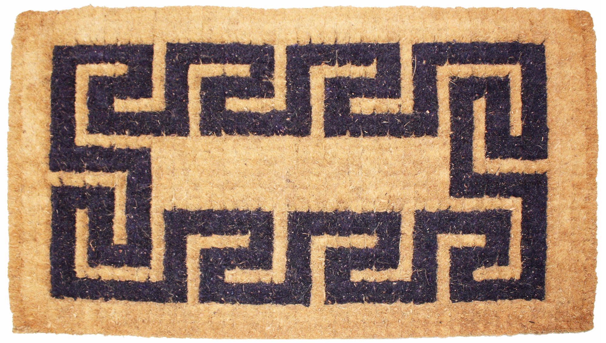 Imperial Greek Key 3'x6' Beige Coir Door Mat