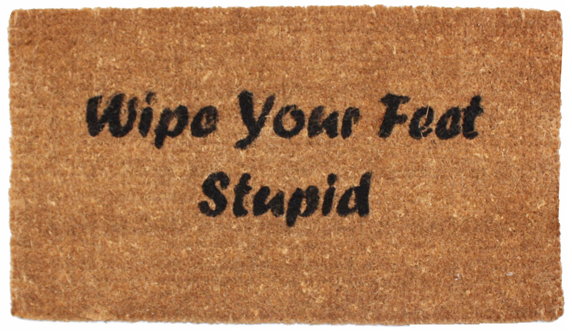 Wipe Your Feet Stupid 1'6"x2'6" Coir Door Mat