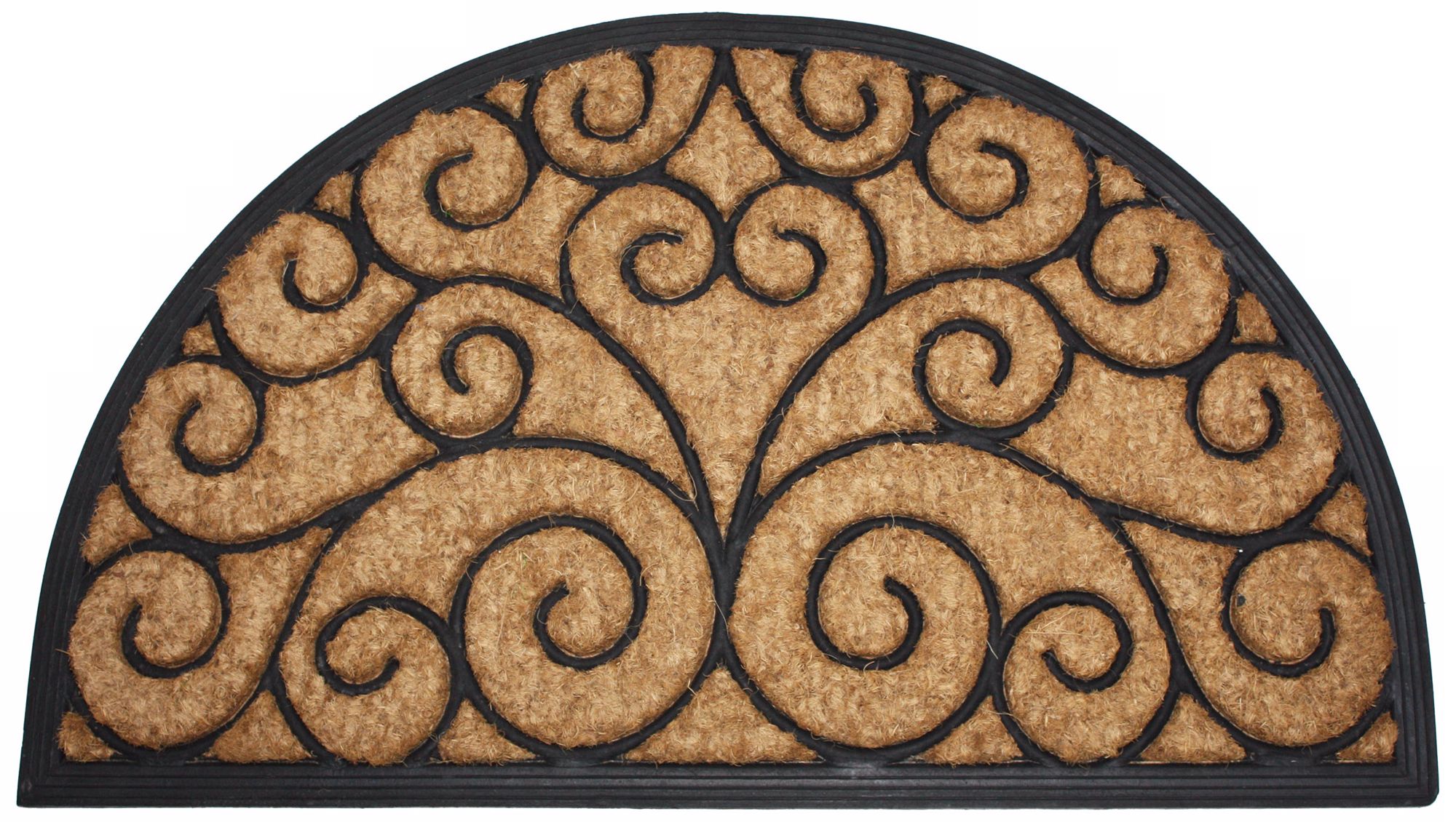 Tuffridge Half Round 1'6"x2'6" Coir Rubber Door Mat