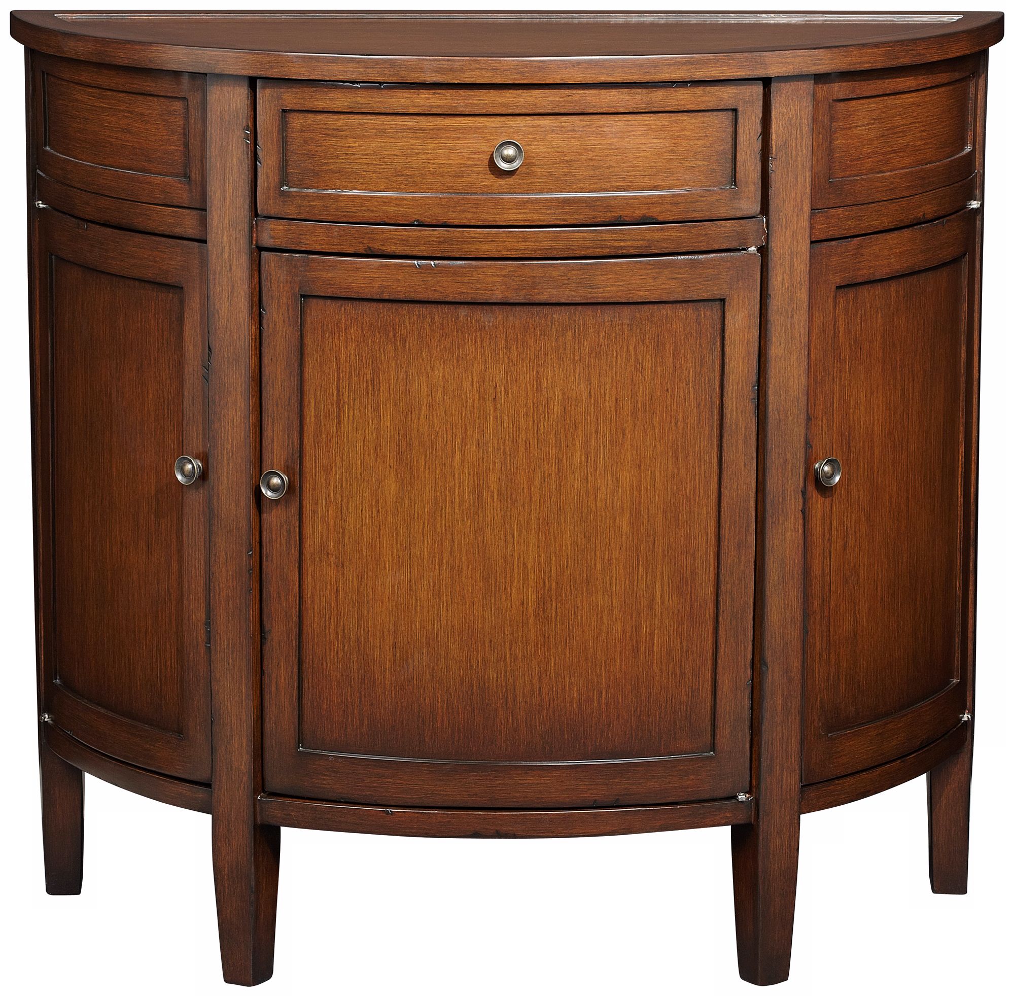 Evelyn Cherry Demilune 3-Drawer Wood Chest