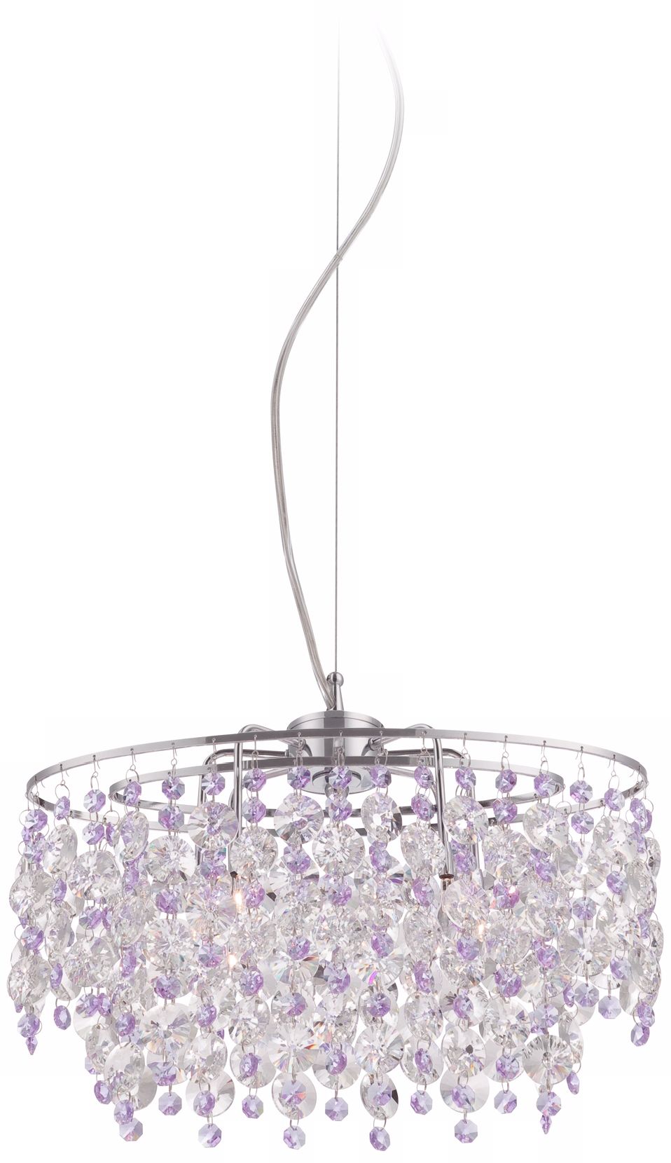 Abigail 15" Wide Purple Crystal Pendant Chandelier