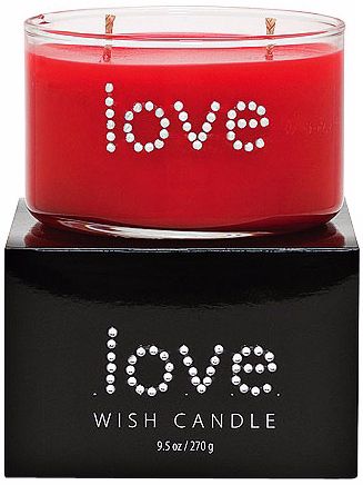 Love Hand-Jeweled Red Wish Candle