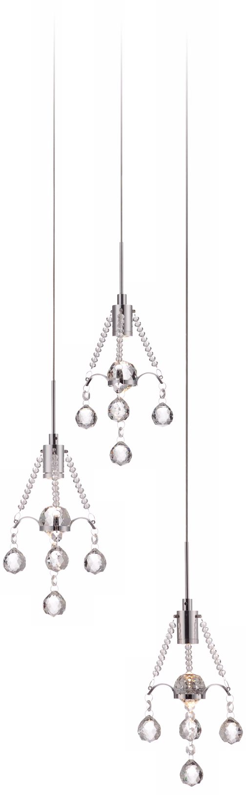 Rebecca Chrome 12" Wide Crystal Drops Mini Pendant Light