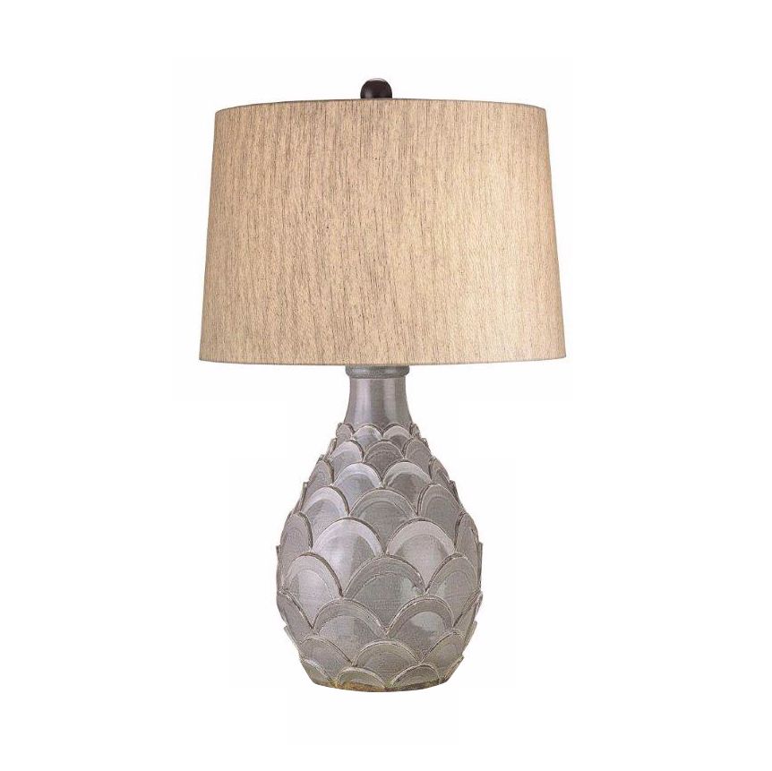 Currey and Company Roehampton Gray Scalloped Table Lamp