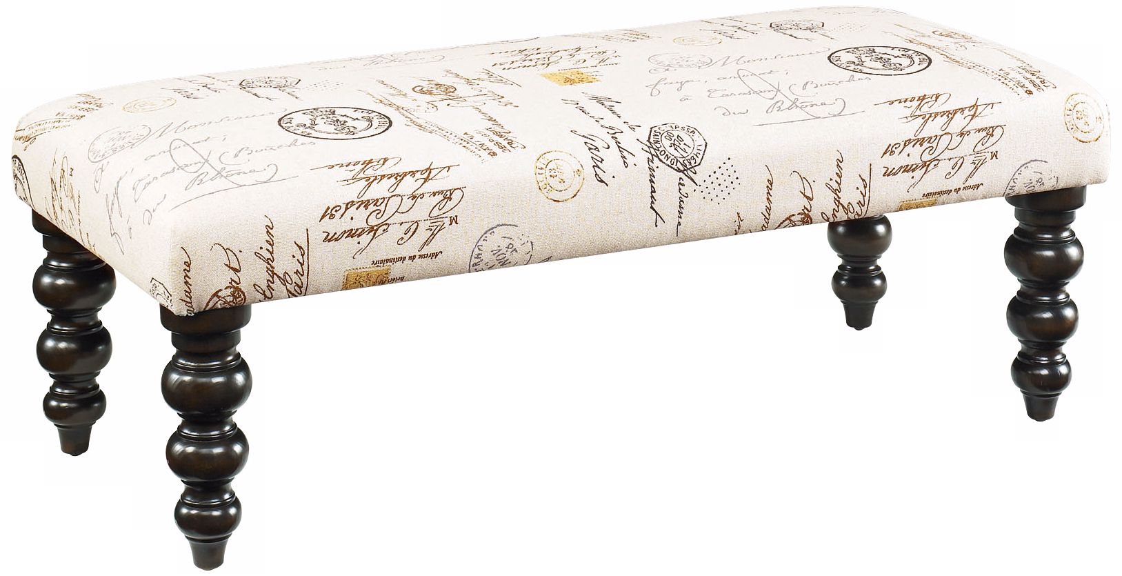 Hidden Treasures French Script Linen Bench