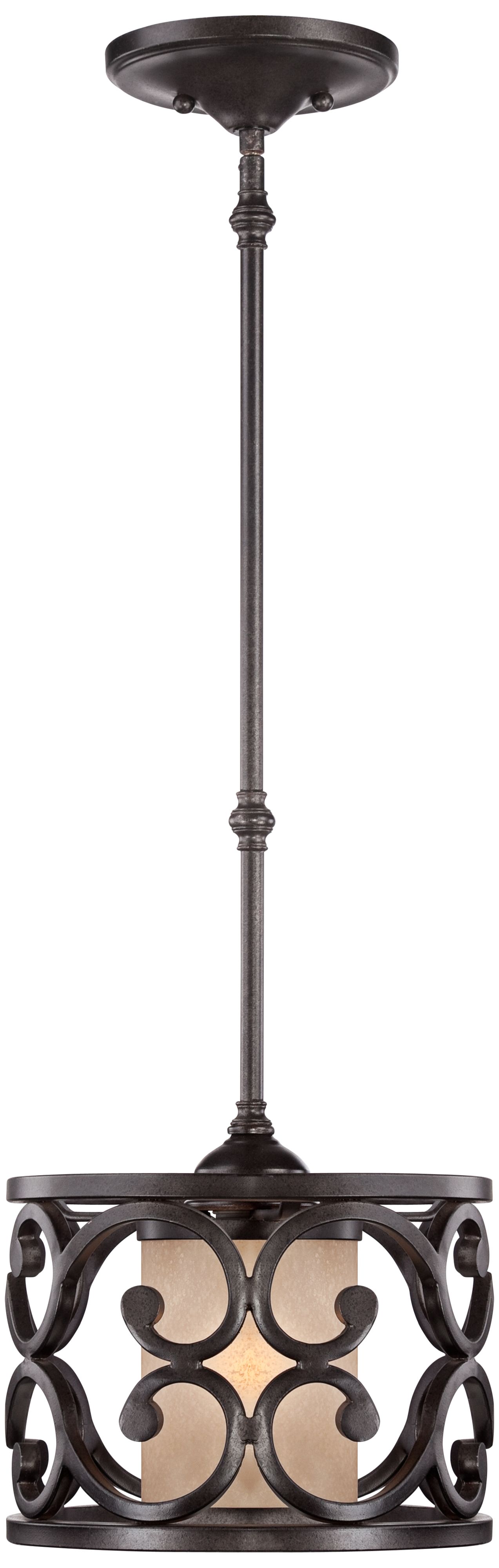 Murcia Scroll 10" Wide Bronze Mini Pendant