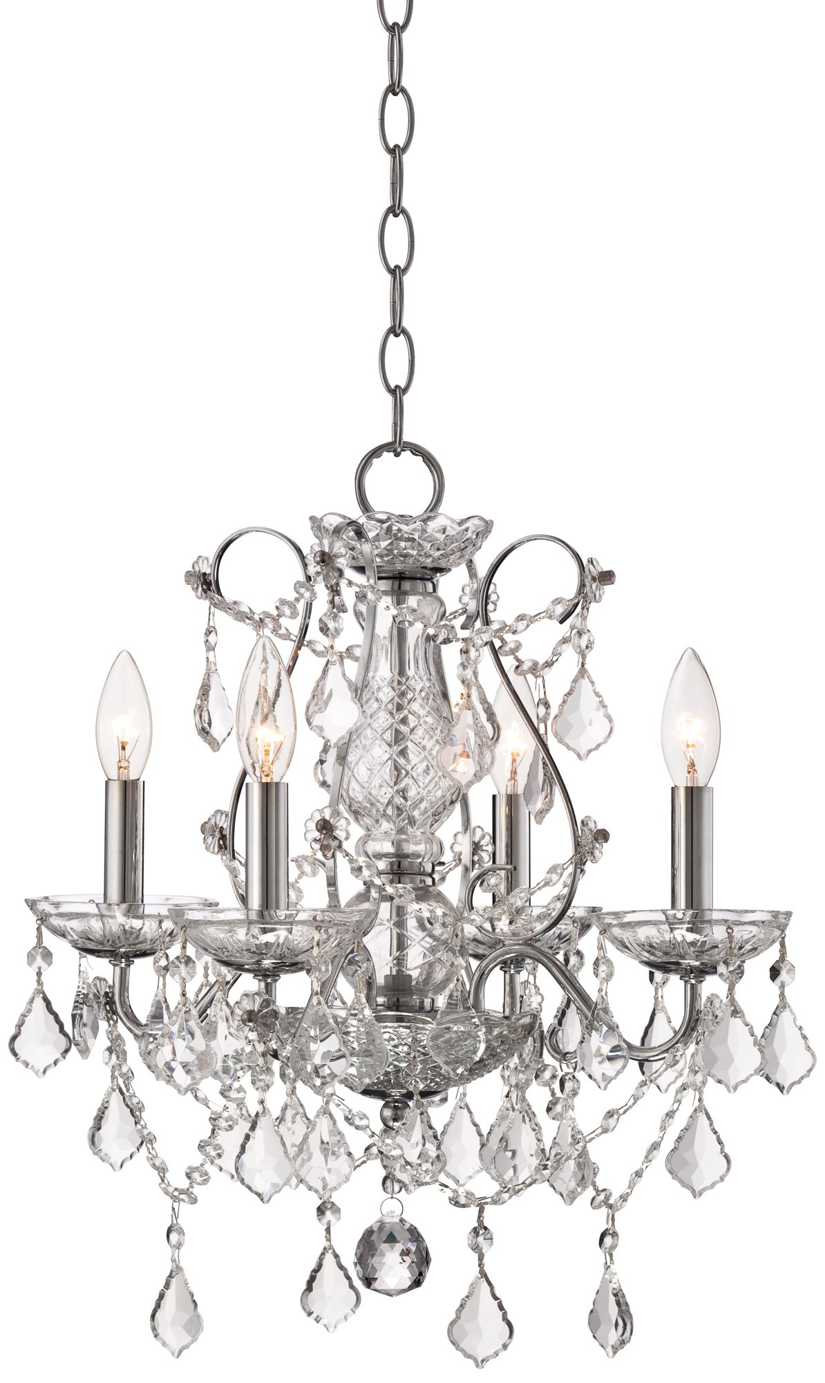 Vienna Full Spectrum 17" Wide Chrome and Crystal Chandelier