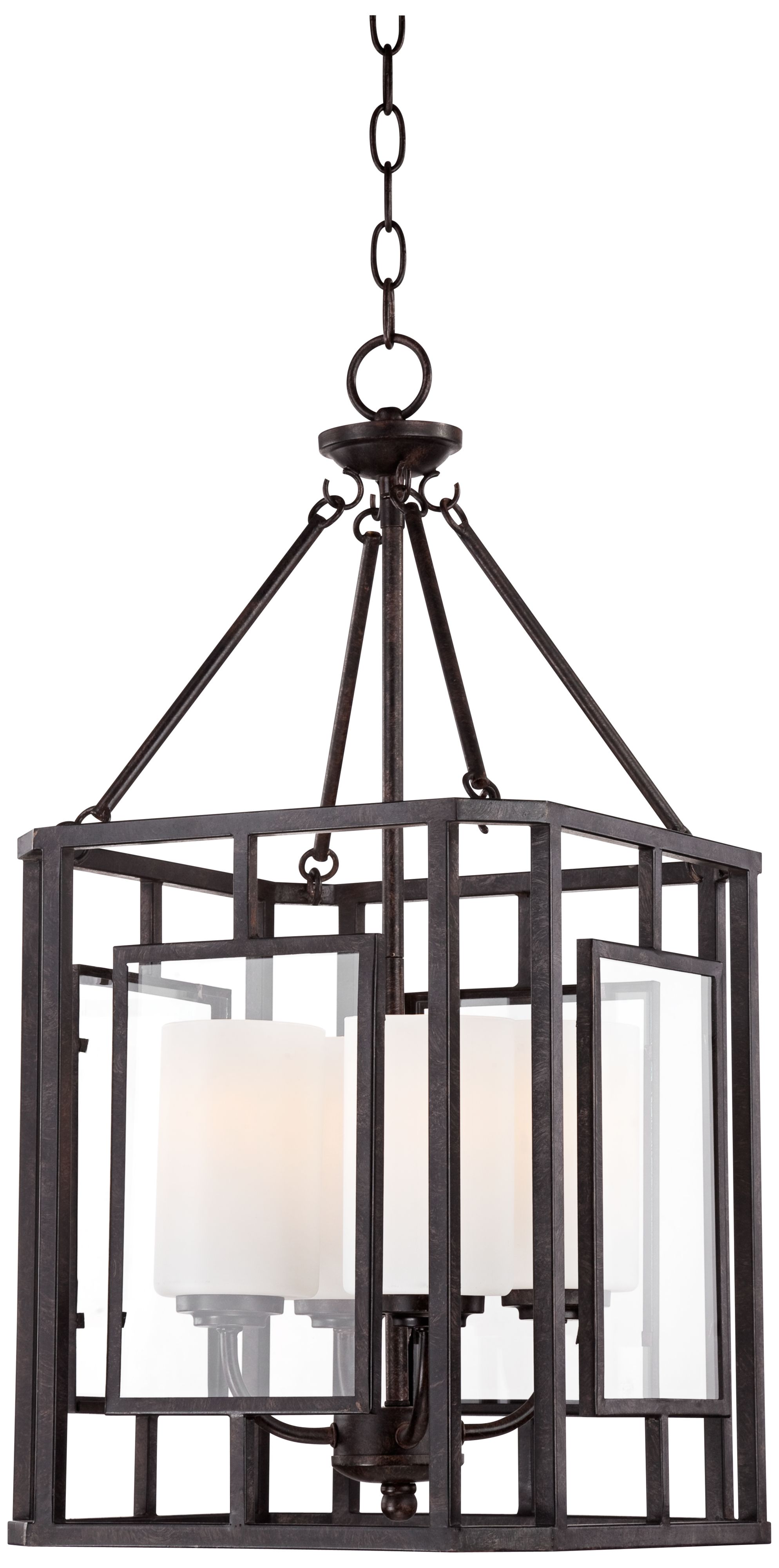 Franklin Iron Works Cage 13" Wide Bronze Entry Chandelier
