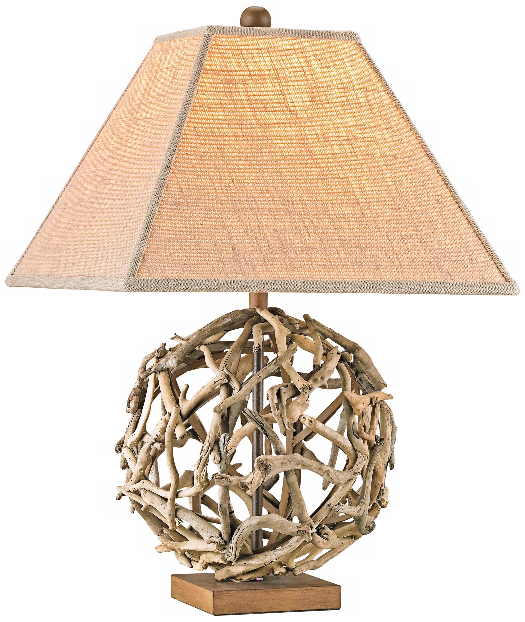 Currey and Company Driftwood Sphere Wood/Iron Table Lamp